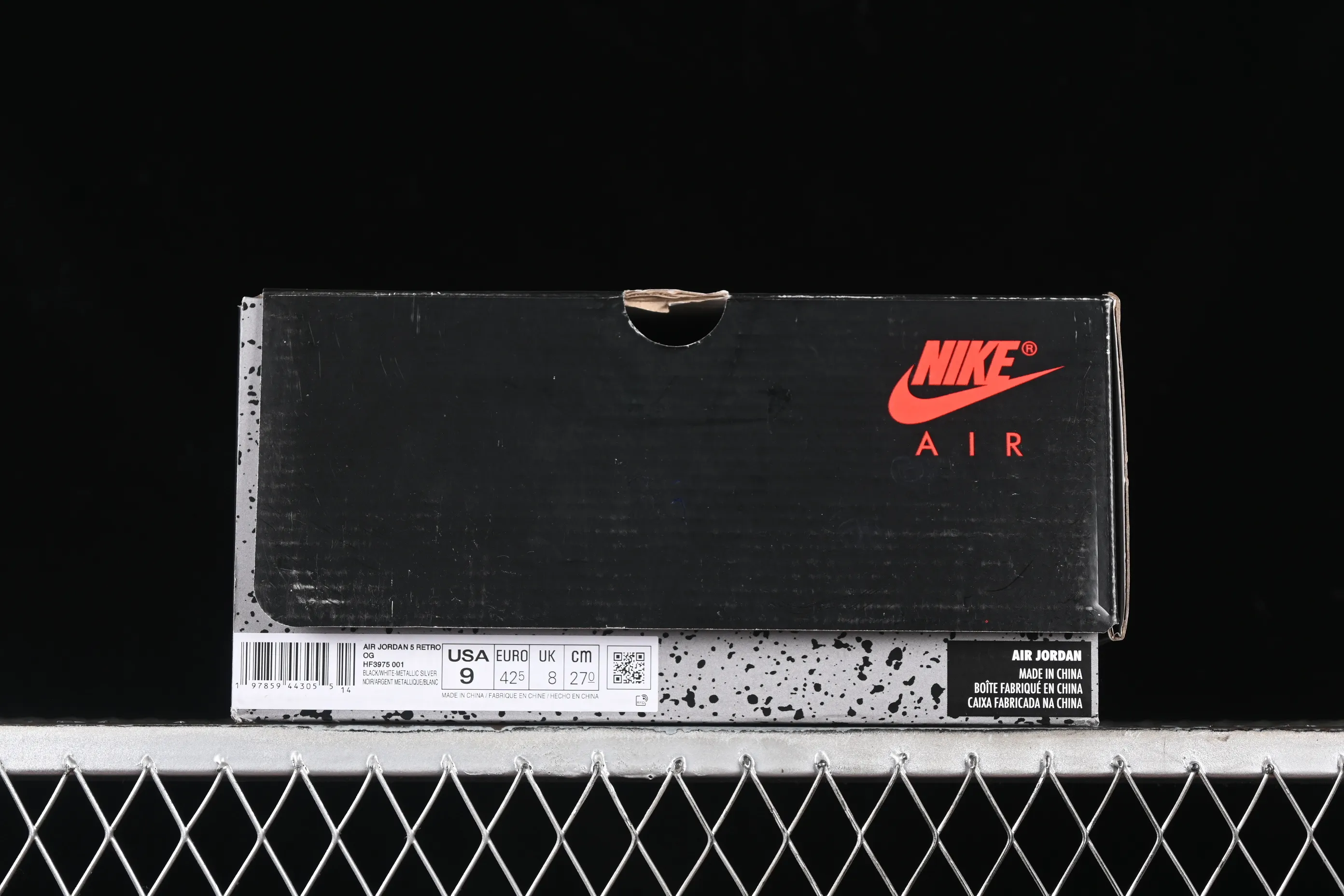 All categories Air Jordan Jordan series basketball shoes Air Jordan 5 pure original version Air Jordan 5 Black "Metallic Reimagined" AJ5 Joe 5 black silver HF3975-001